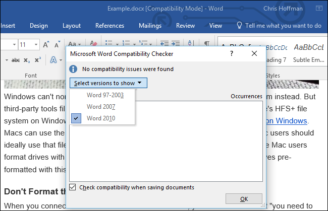 Mac Compatibility Mode For Windows Documents